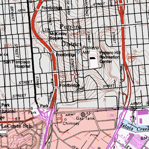 Topographic Map of Potrero Hill Health Center, CA
