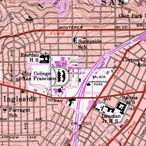 Topographic Map of North Gymnasium, CA