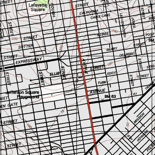 Topographic Map of City College of San Francisco - Alemany Campus, CA