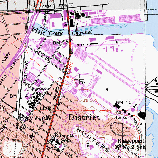 Topographic Map of City College of San Francisco - Evans Campus, CA