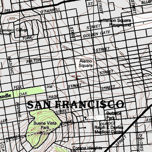 Topographic Map of Dorraine Zief Law Library, CA