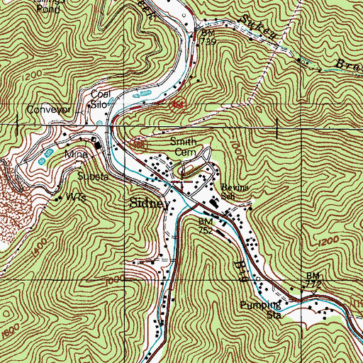 Topographic Map of Sydney (historical), KY