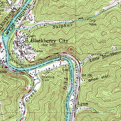 Topographic Map of Nampa (historical), KY
