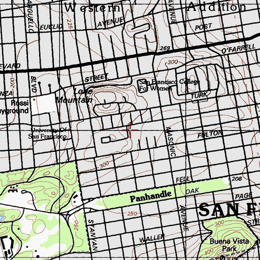 Topographic Map of Hayes-Healy Hall, CA