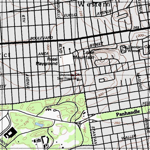 Topographic Map of Koret Health And Recreation Center, CA