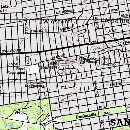 Topographic Map of Loyola House, CA