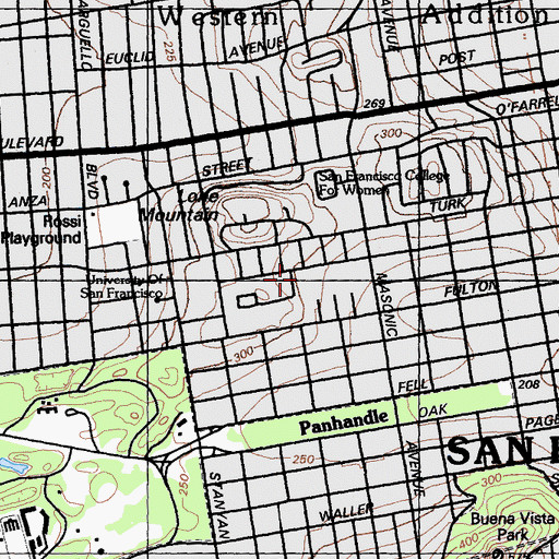Topographic Map of Memorial Gymnasium, CA