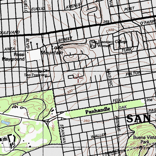 Topographic Map of Phelan Hall, CA