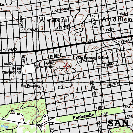 Topographic Map of Underhill Building, CA
