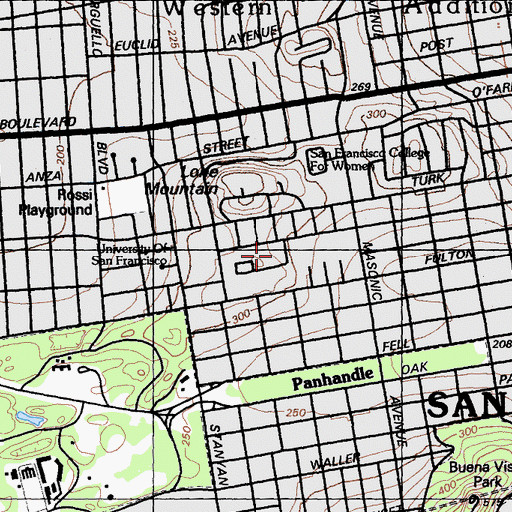 Topographic Map of University Center, CA