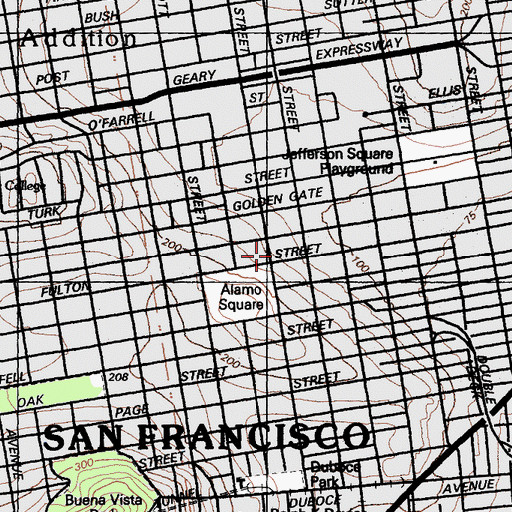 Topographic Map of Center For African And American Art and Culture, CA