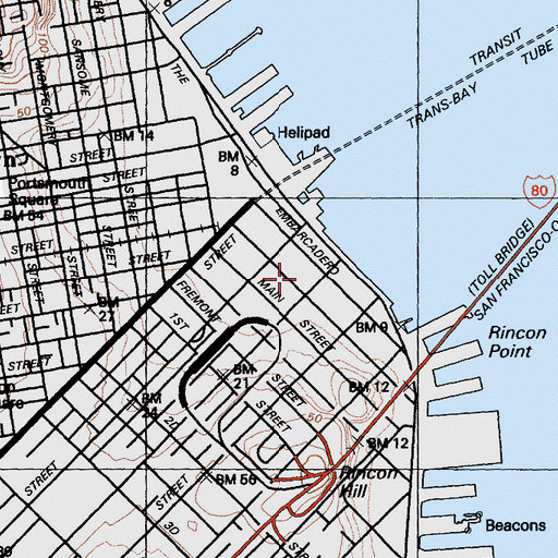 Topographic Map of Rincon Towers, CA