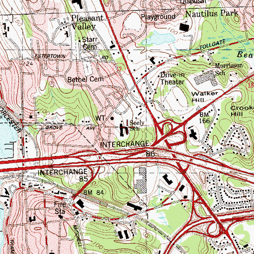 Topographic Map of Seely Elementary School, CT