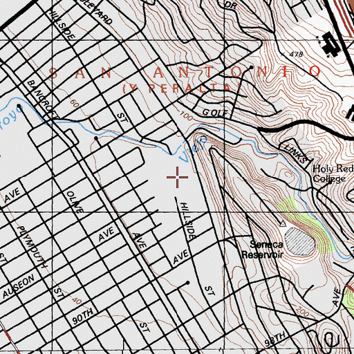 Topographic Map of East Oakland School of the Arts, CA