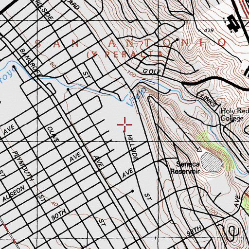 Topographic Map of Castlemont Leadership Preparatory High School, CA