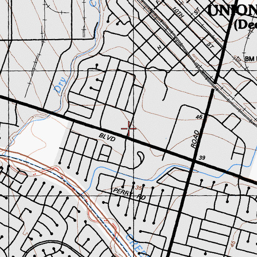 Topographic Map of Logan Stadium, CA