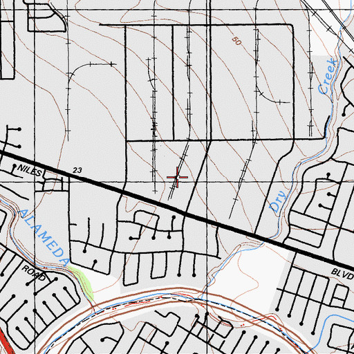 Topographic Map of Alameda County Fire Department Station 31, CA
