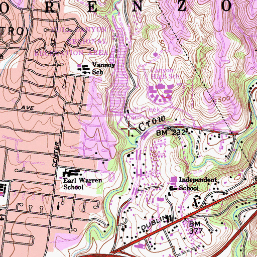 Topographic Map of Alameda County Fire Department Station 6, CA