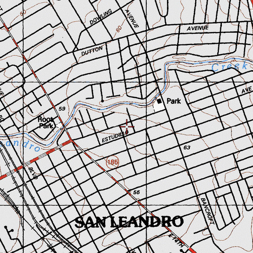 Topographic Map of Alameda County Fire Department Station 9, CA