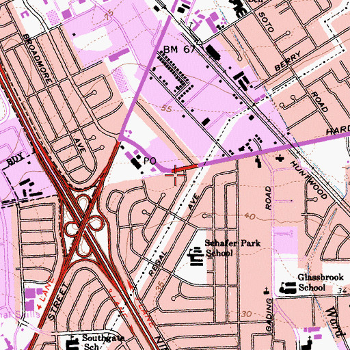 Topographic Map of Hayward Fire Department Station 2, CA