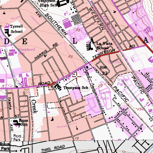 Topographic Map of Hayward Fire Department Station 7, CA