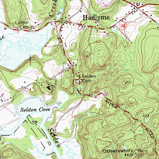 Topographic Map of Selden Cemetery, CT