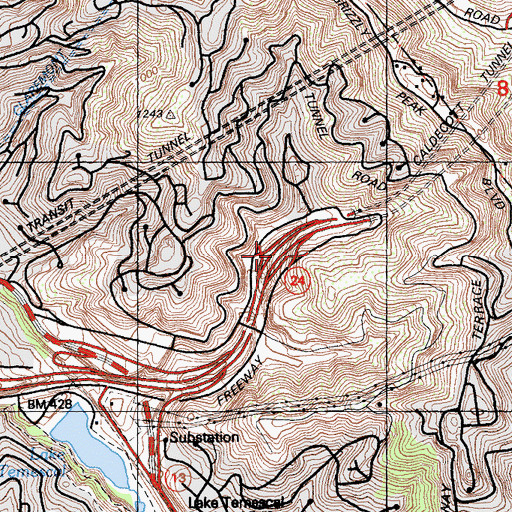 Topographic Map of Exit 6, CA