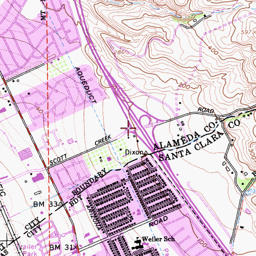 Topographic Map of Exit 10, CA