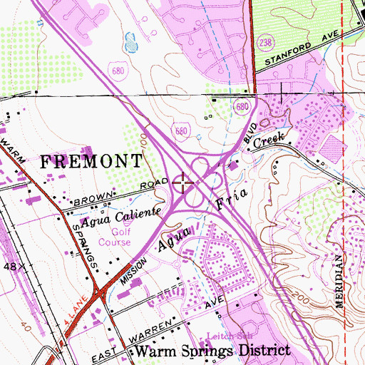 Topographic Map of Exit 12, CA