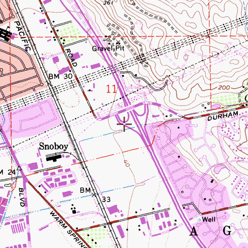 Topographic Map of Exit 14, CA