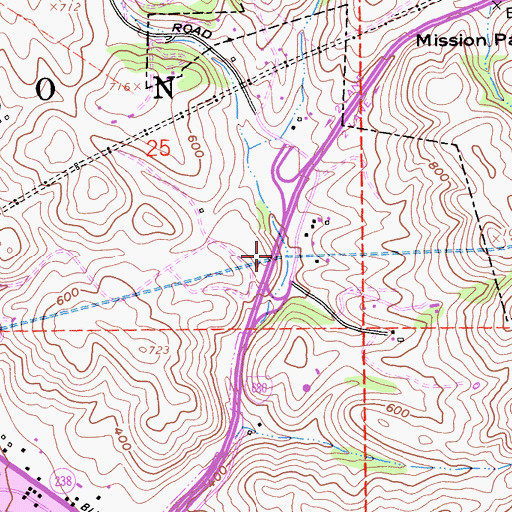 Topographic Map of Exit 18A, CA