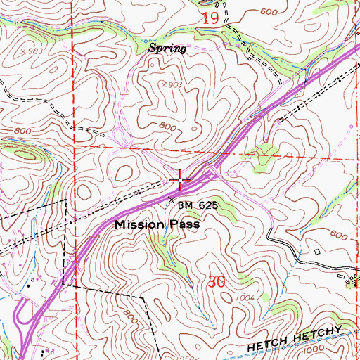 Topographic Map of Exit 18B, CA
