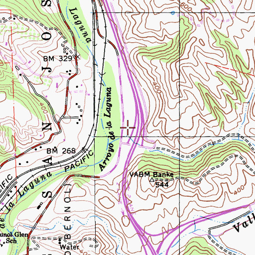 Topographic Map of Exit 22, CA