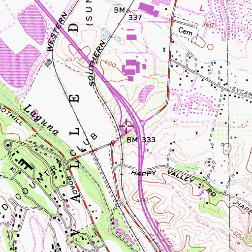 Topographic Map of Exit 25, CA