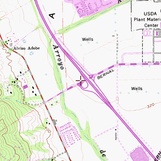Topographic Map of Exit 26, CA