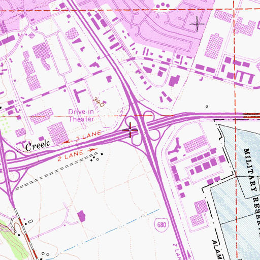 Topographic Map of Exit 44B, CA