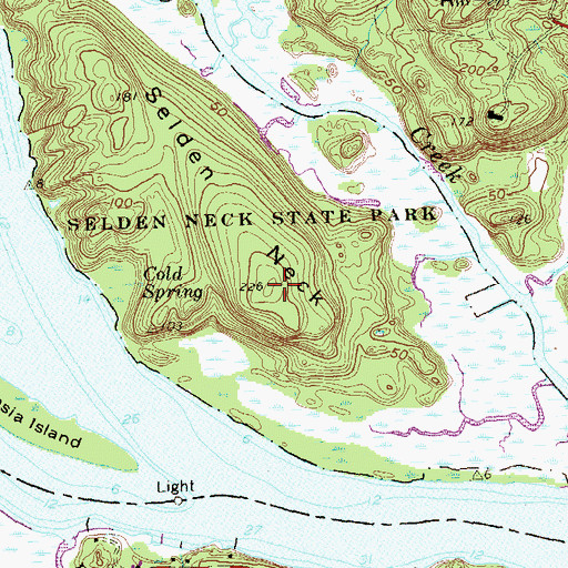 Topographic Map of Selden Neck, CT