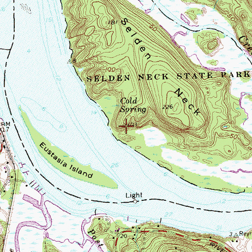 Topographic Map of Selden Neck State Park, CT