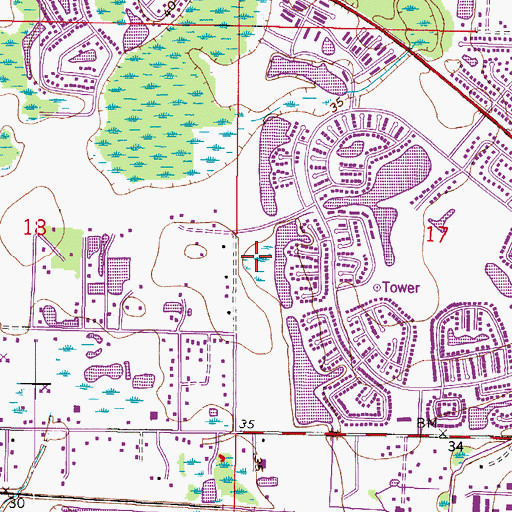 Topographic Map of Cannella Elementary School, FL