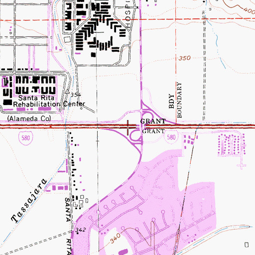 Topographic Map of Exit 47, CA