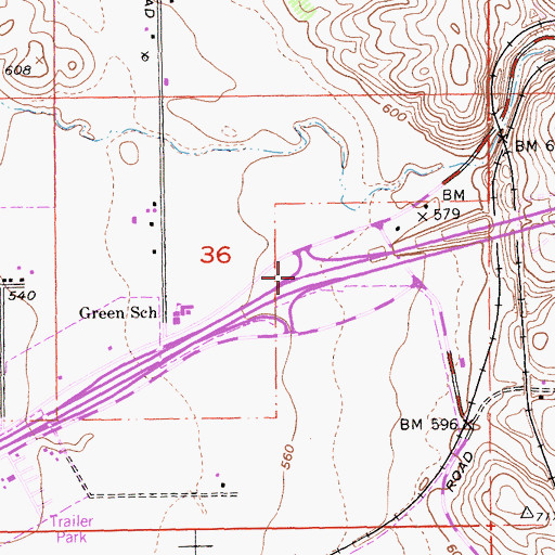 Topographic Map of Exit 57, CA