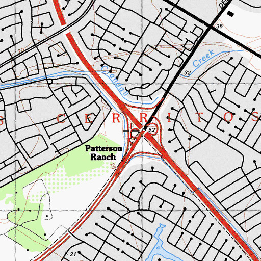 Topographic Map of Exit 21, CA