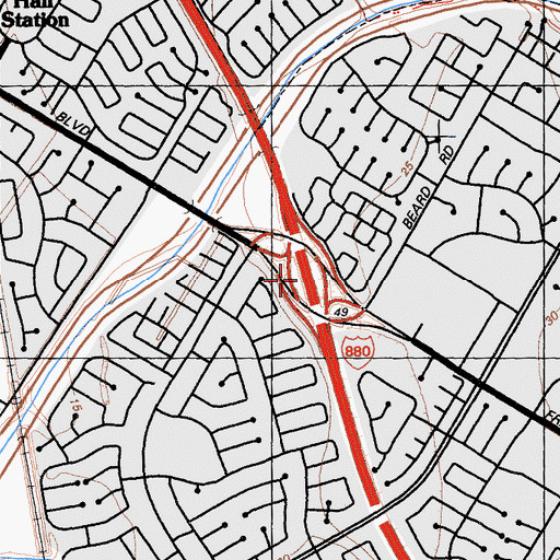 Topographic Map of Exit 22, CA