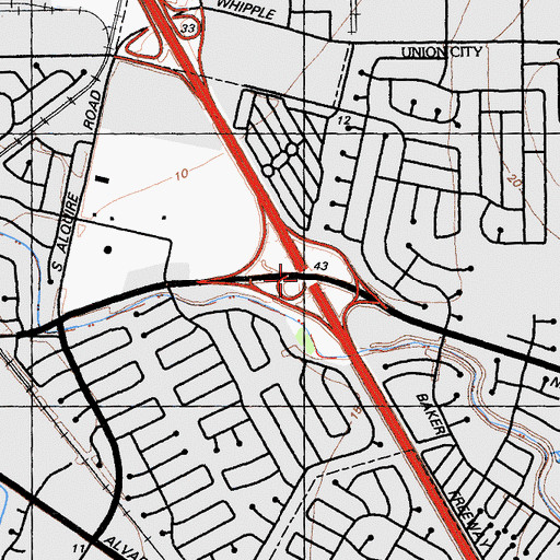 Topographic Map of Exit 23, CA