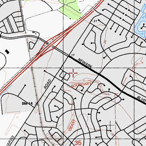 Topographic Map of Lido Faire Shopping Center, CA