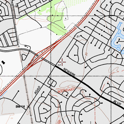 Topographic Map of Rosemont Square Shopping Center, CA