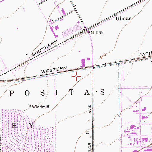 Topographic Map of William Payne Sports Park, CA