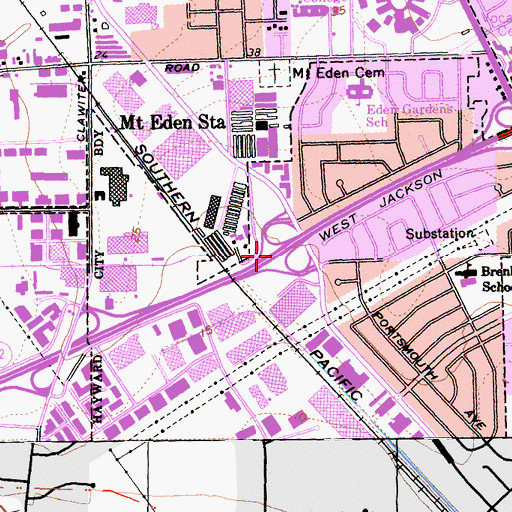 Topographic Map of Exit 25A, CA