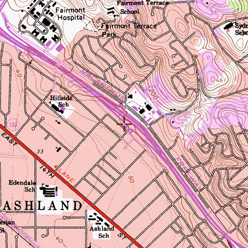 Topographic Map of Exit 33, CA