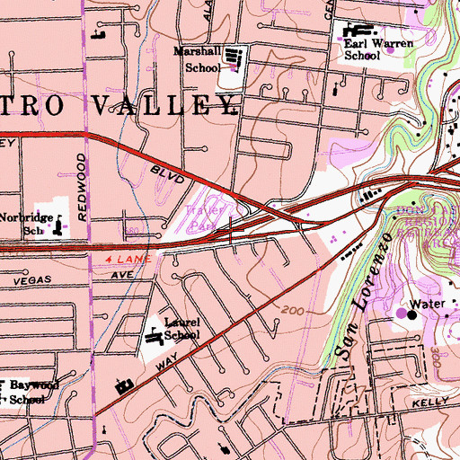 Topographic Map of Exit 36B, CA